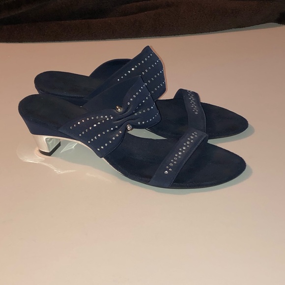 navy and silver sandals